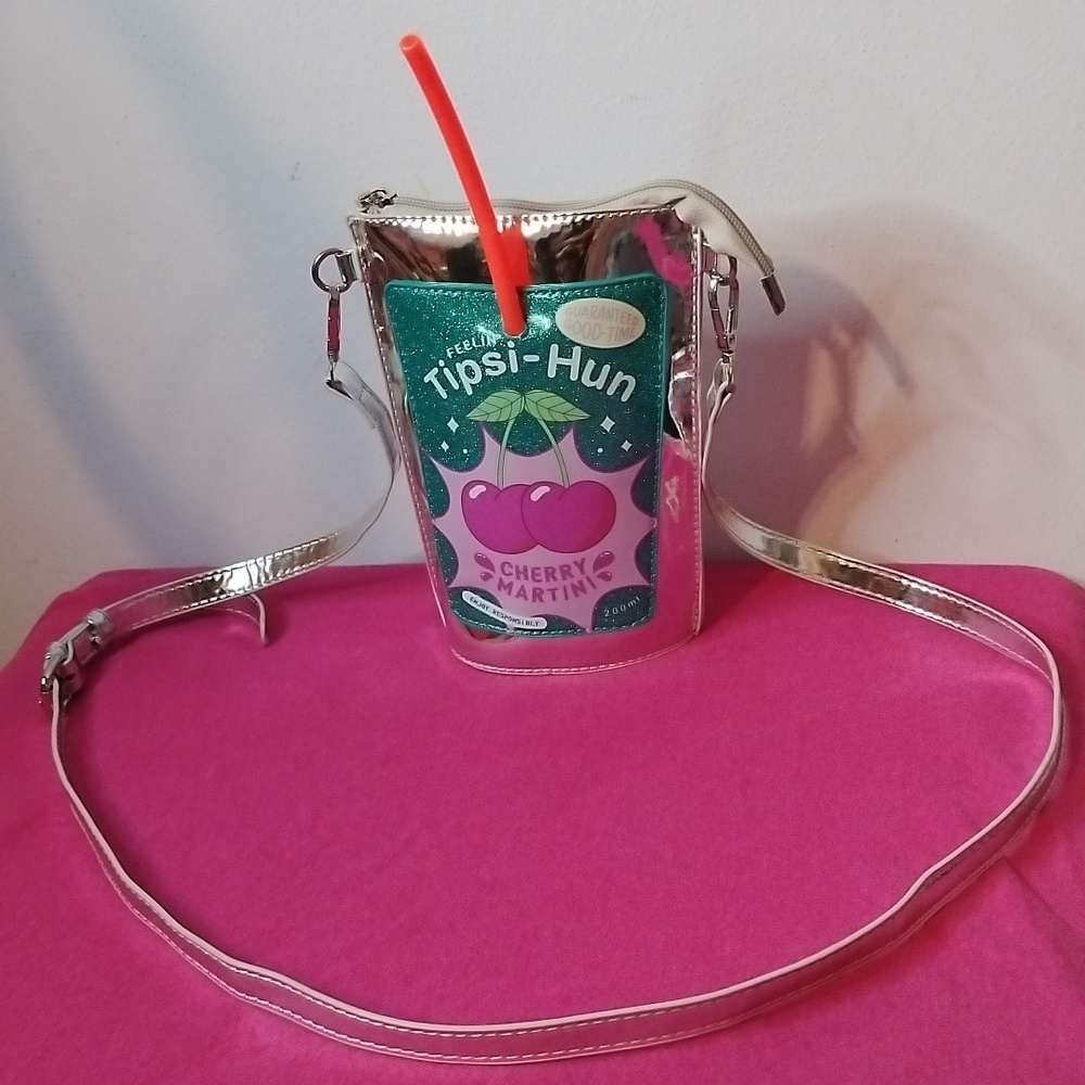 Metallic Silver Crossbody Bag